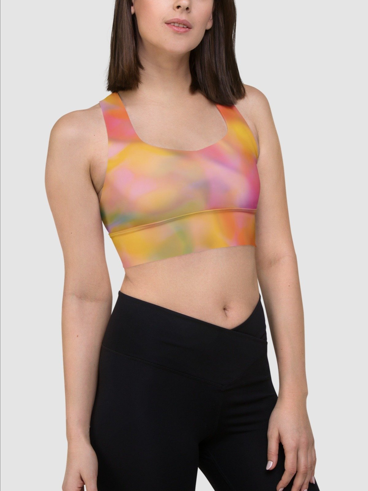 Hight-Impact Bra "Sweet Pastel Tie Dye in Orange Light Pink" product image (7)