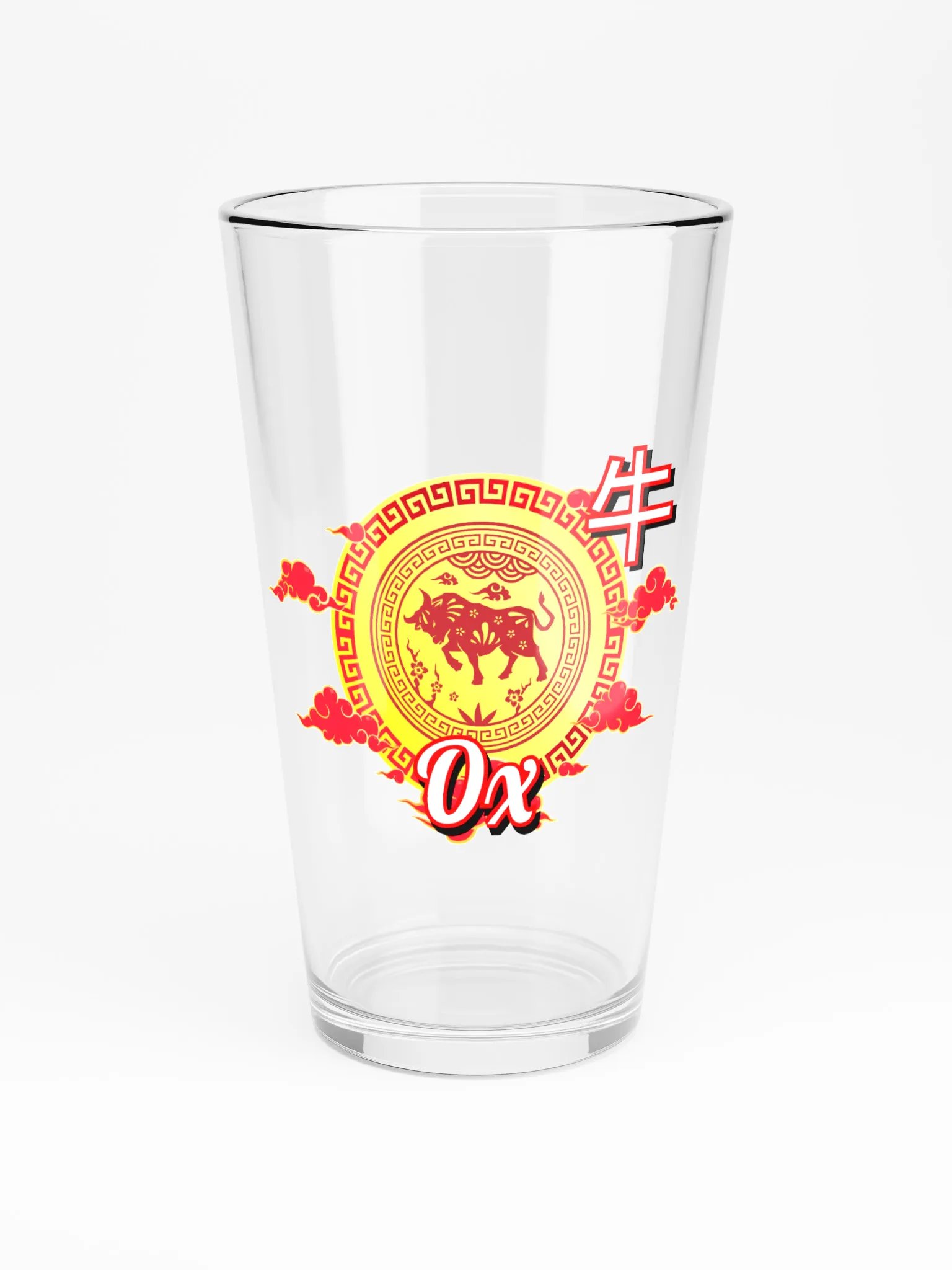 Ox - Chinese Zodiac Pint Shaker Glass product image (3)