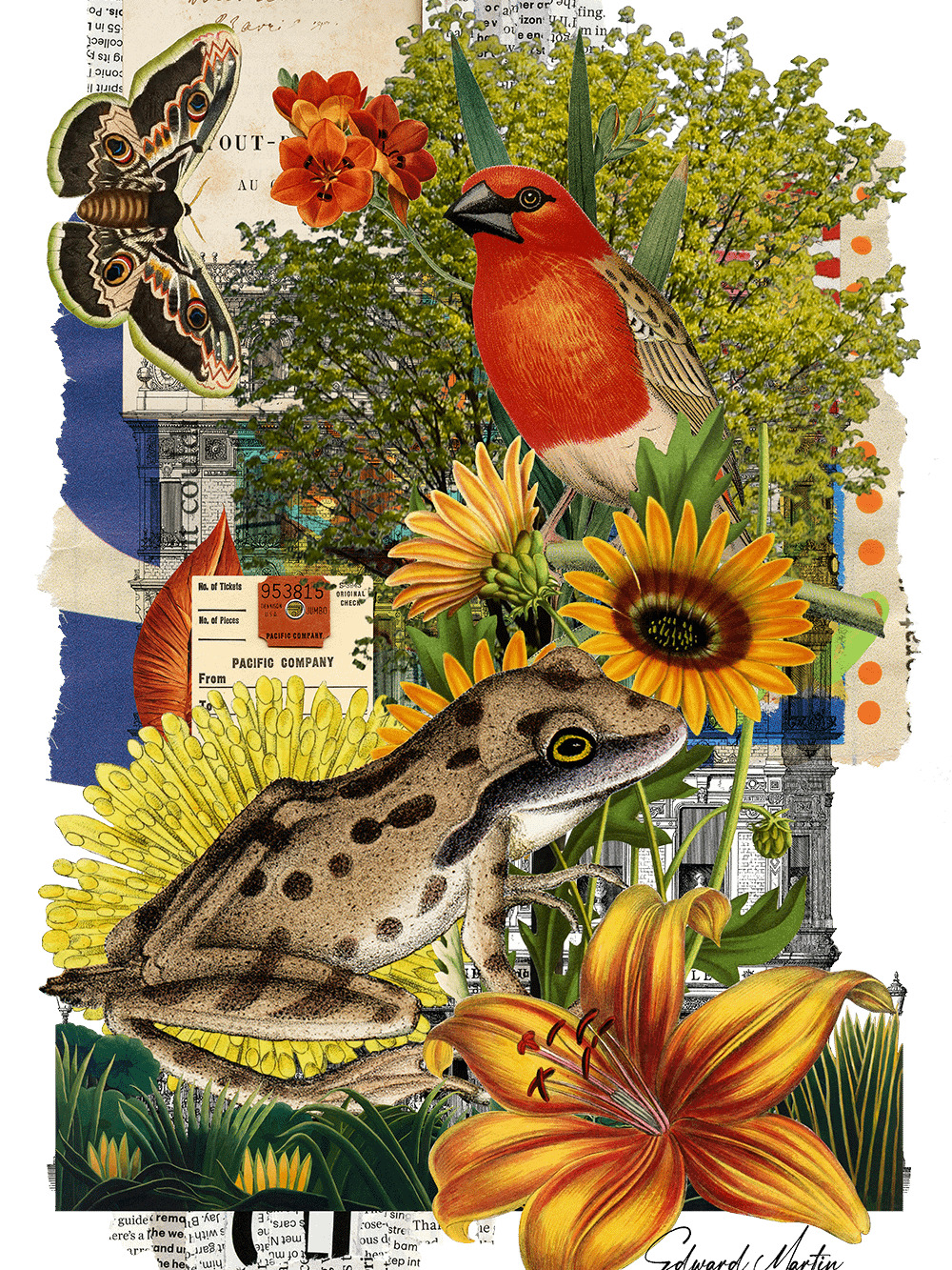'Nature Collage No. 879' by Edward Martin-Vibrant Matte Poster Print product image (1)
