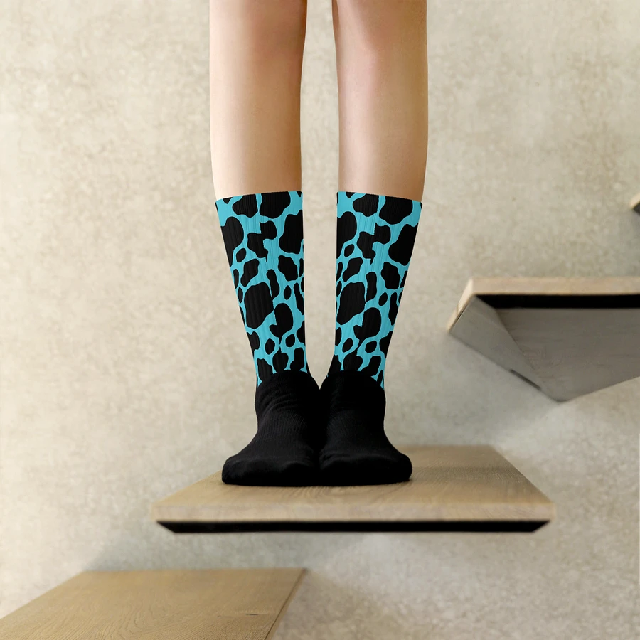 Cow Print Socks - Black & Blue product image (9)