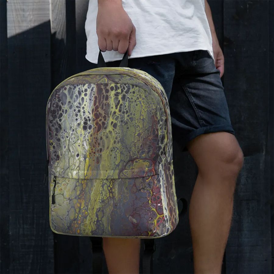 Amphibian - Acrylic Pour Print, Backpack product image (4)
