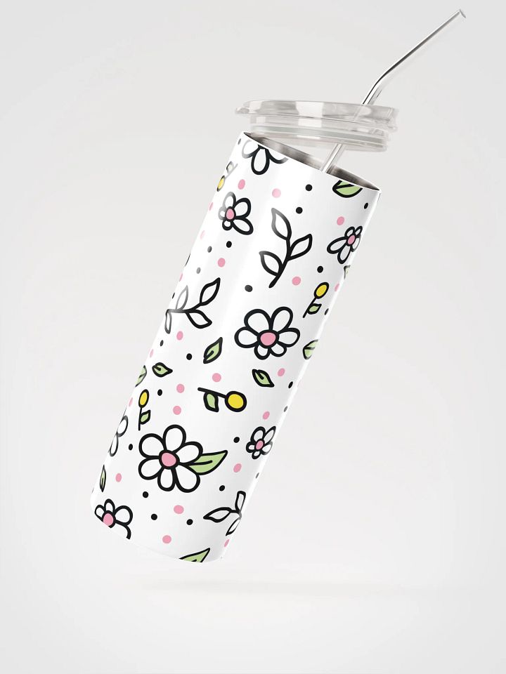 Cartoon Floral 20 oz Stainless-Steel Tumbler with reusable Straw , leak proof cup lid, Tumbler Mug Flasks product image (2)