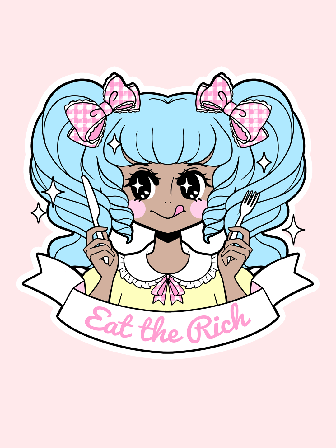 𝑬𝑼⧸𝑼𝑲 Eat the Rich (Pink) organic cotton t-shirt product image (2)