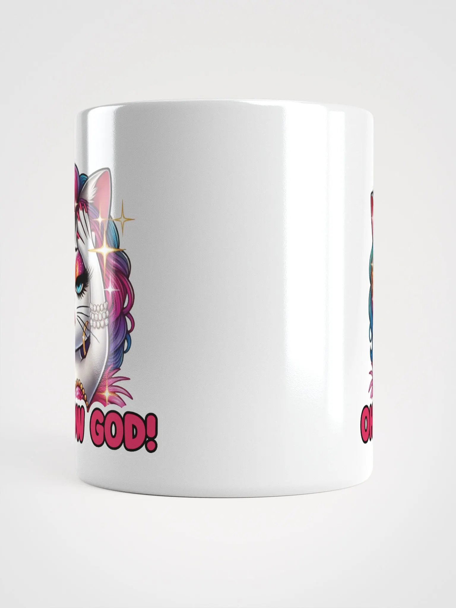 Oh Meow God! White Glossy Mug product image (15)