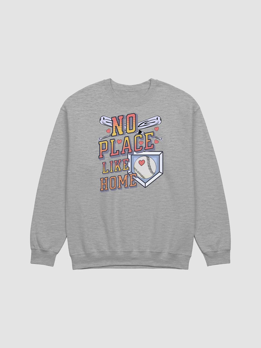 No Place Like Home Baseball Heartbeat Crewneck Sweatshirt product image (19)