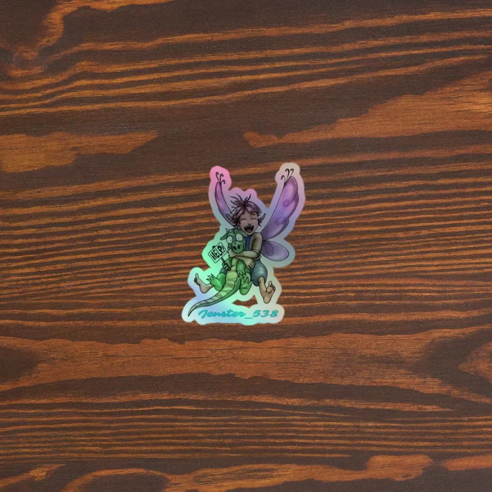 Whimsical Fairy and Dragon Holographic Sticker Sheet product image (5)