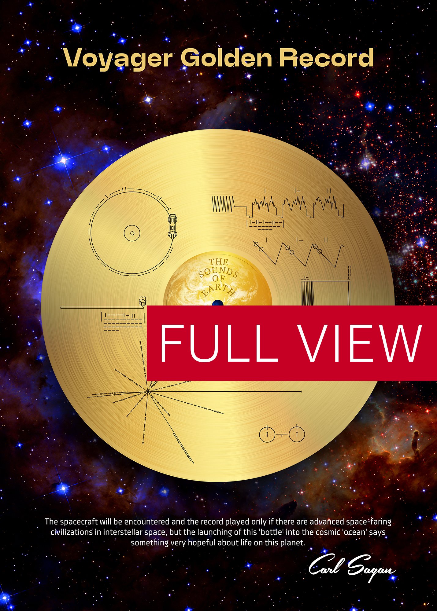 NASA Voyager 1 Golden Record — space poster, science print product image (4)
