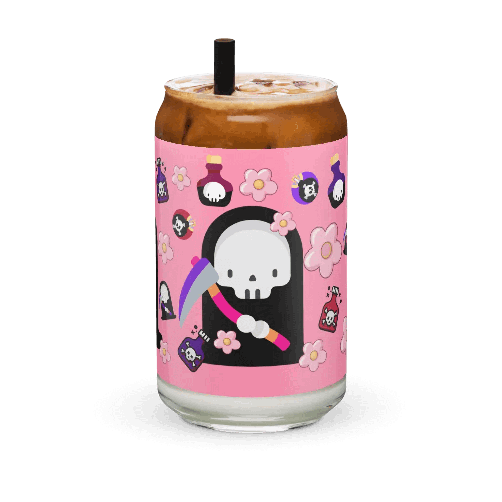 Pink Grim Reaper Glass Tumbler product image (8)