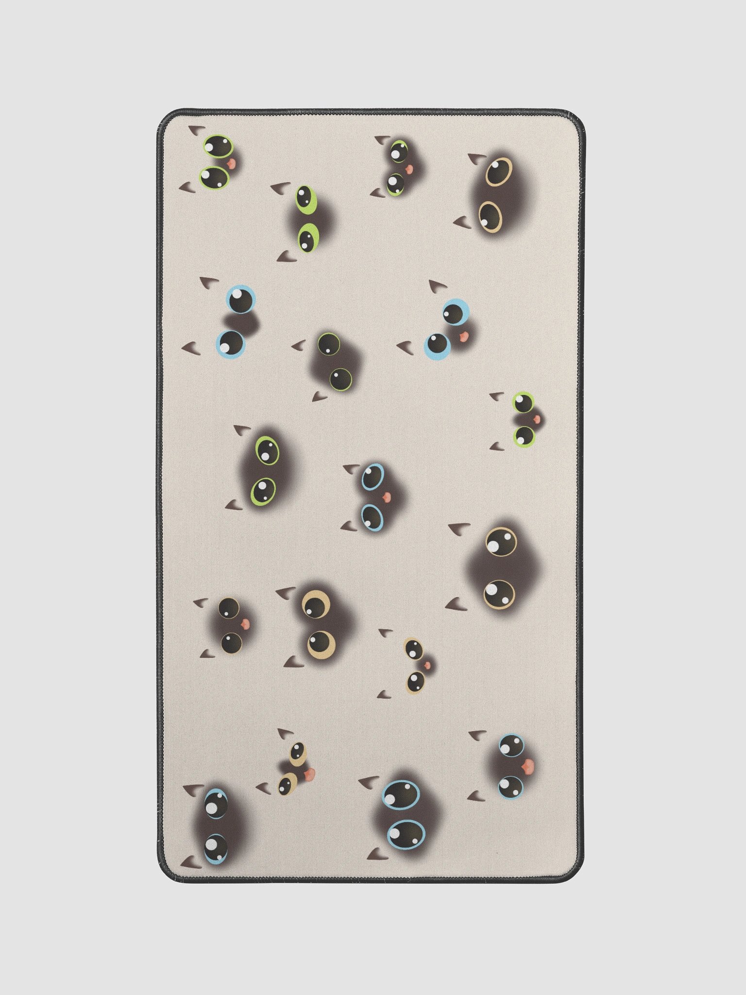 Cute Siamese Cat Faces (Multicolor Eyes) Desk Mat 12" x 22" product image (1)