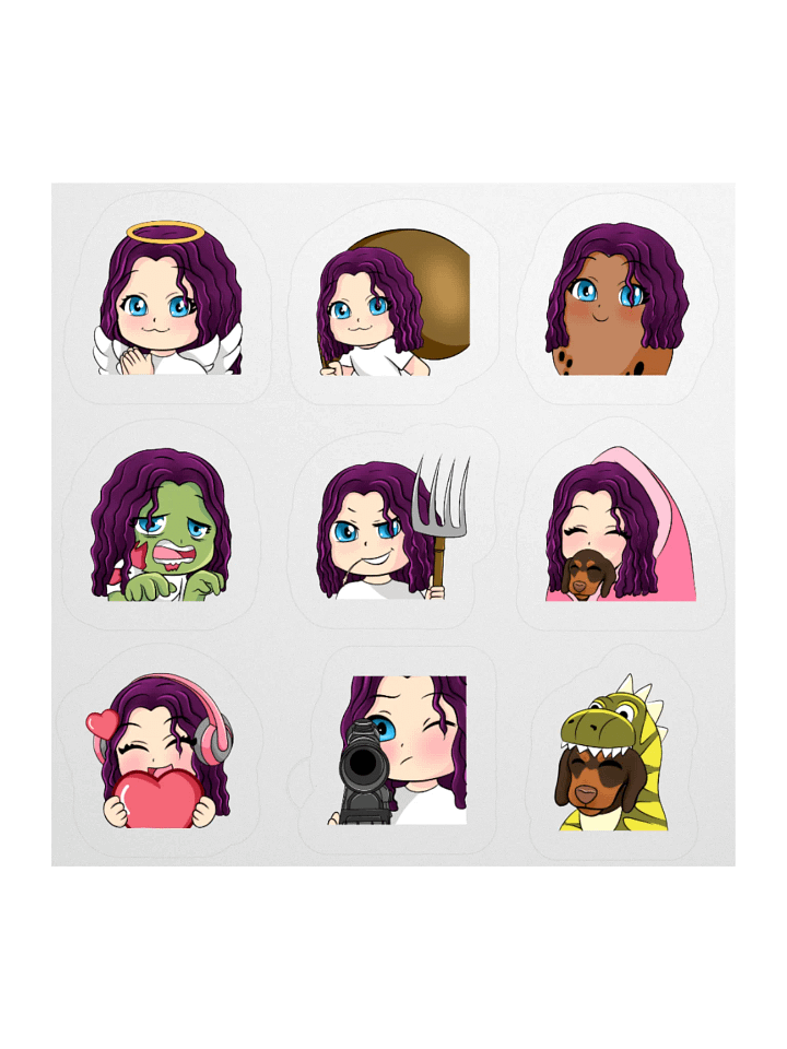 HollyRex Emotes Kiss Cut Sticker Set product image (1)