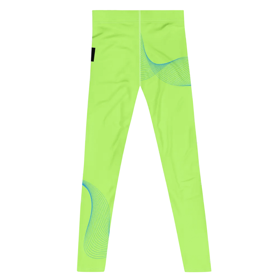 Flowing Blue Wave Men's Leggings_Lime product image (12)