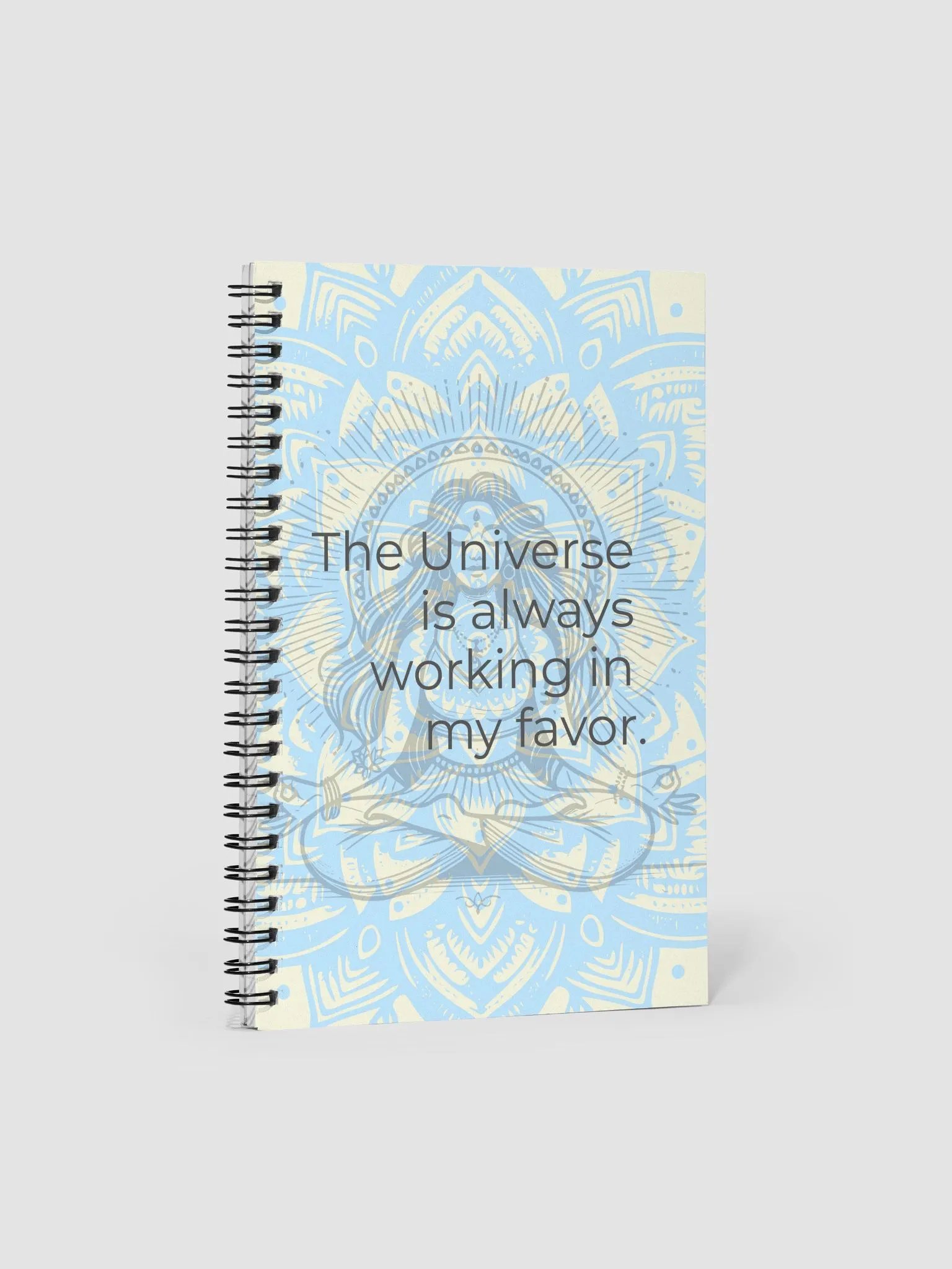 Manifestation Spiral Notebook - Yoga Meditation Design with Empowering Quote product image (1)
