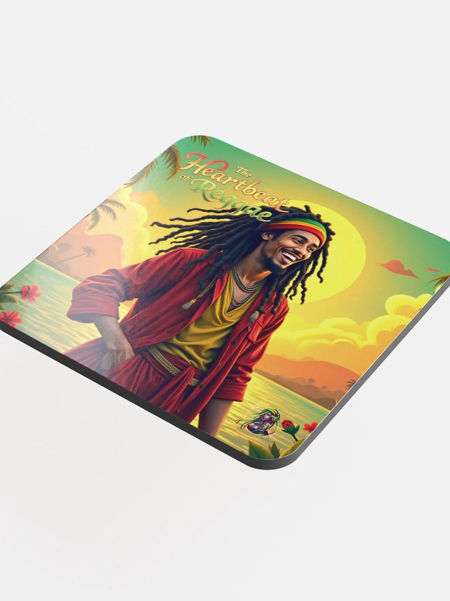 ☕ The Heartbeat of Reggae: Glossed Cork Coaster Set product image (4)