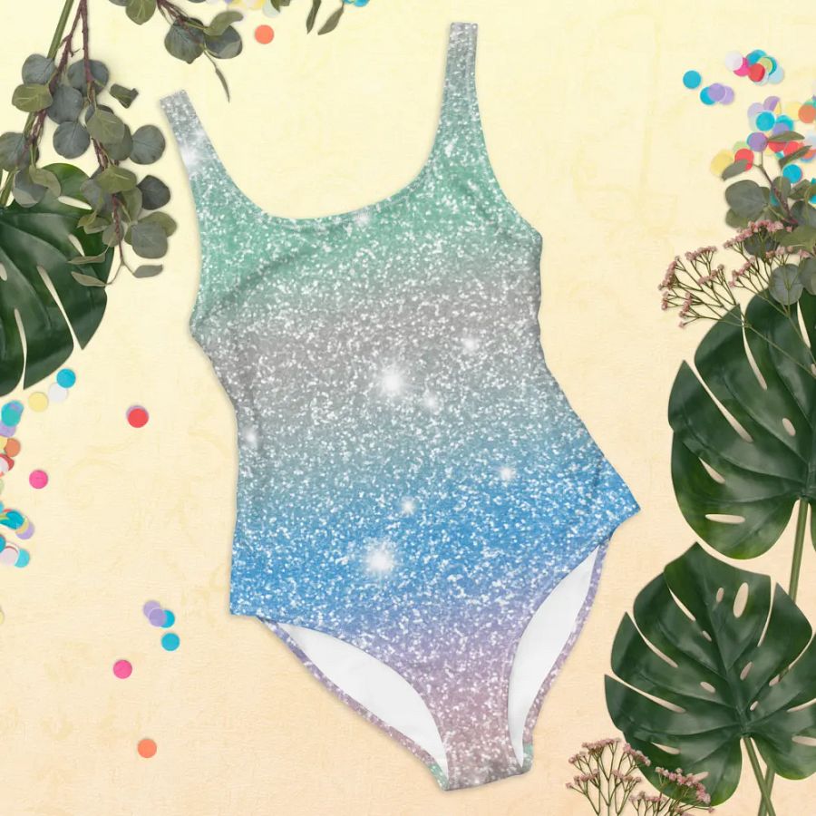 Glitter Unicorn Texture Design One Piece Swimsuit (10) product image (9)
