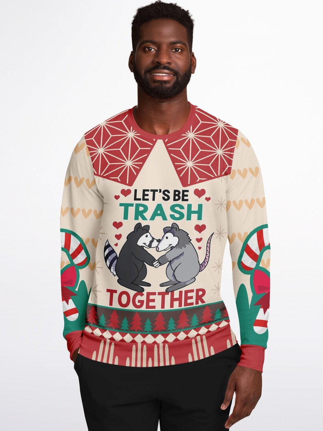 "Let's Be Trash Together" Possum Sweatshirt | Funny Couple Matching Sweater | Valentine's Day Gift | Opossum Love Winter Outfit product image (1)