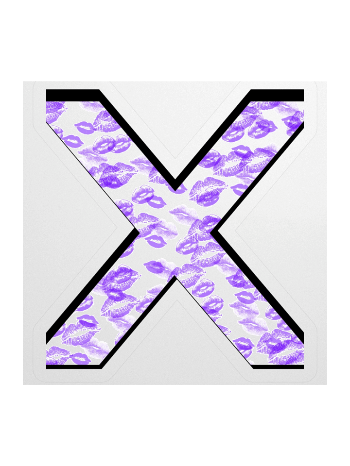 White X Purple Lipstick Kisses | Kiss-cut Sticker product image (1)