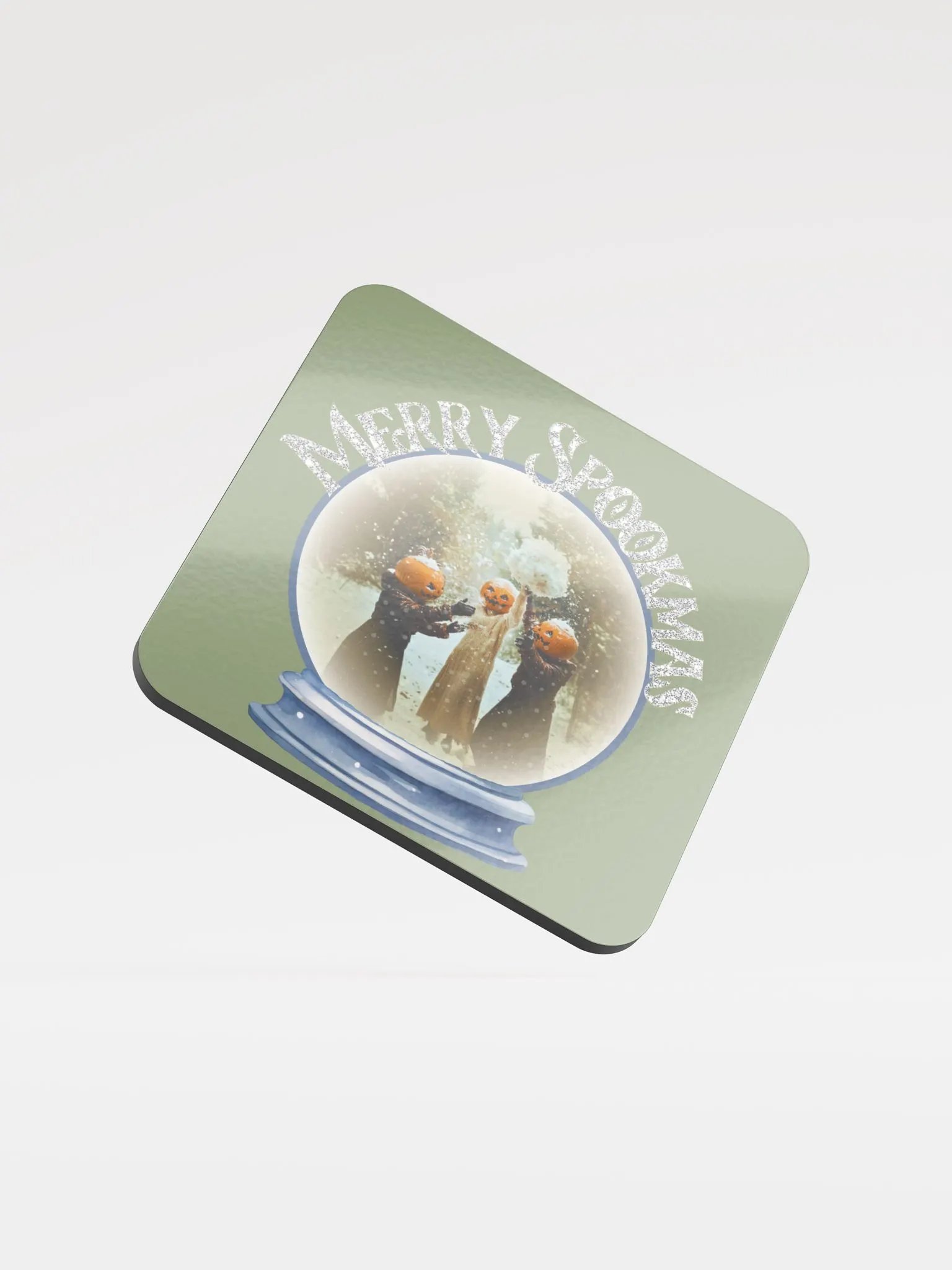 Merry Spookmas Glossed Cork Coaster product image (1)