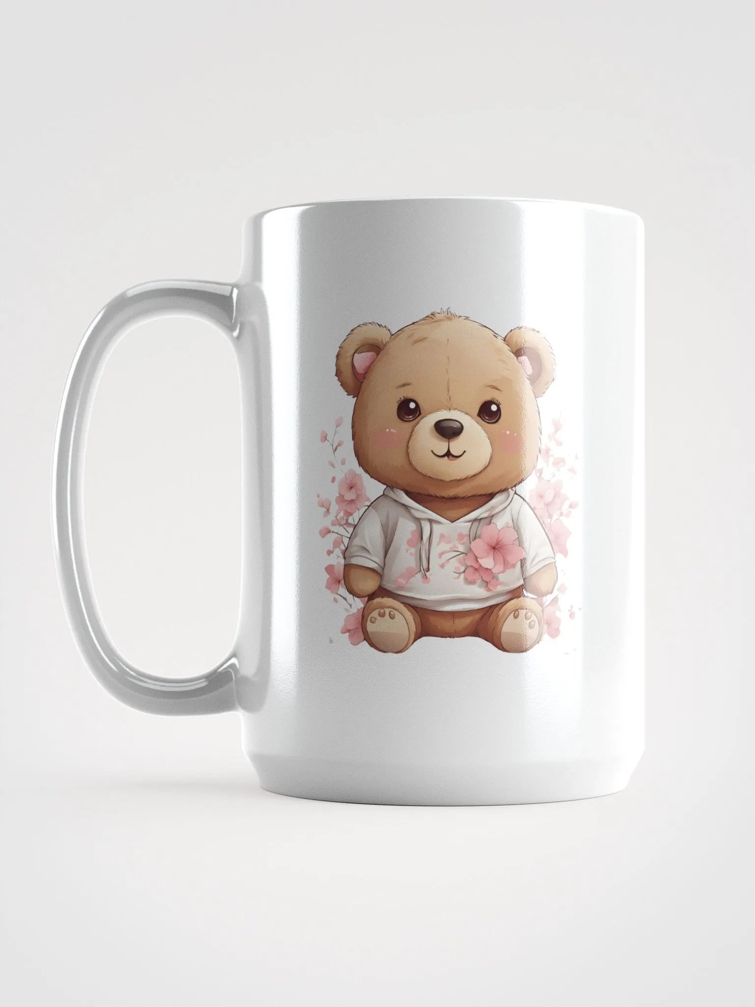 Floral Teddy Bear White Glossy Mug product image (6)