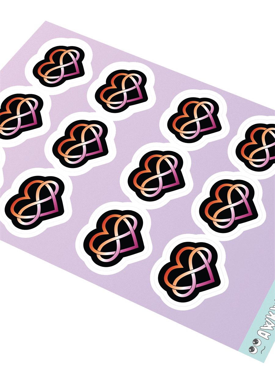 Lesbian Pride Gradient Polyamory Infinity Heart Sticker Sheet product image (2)