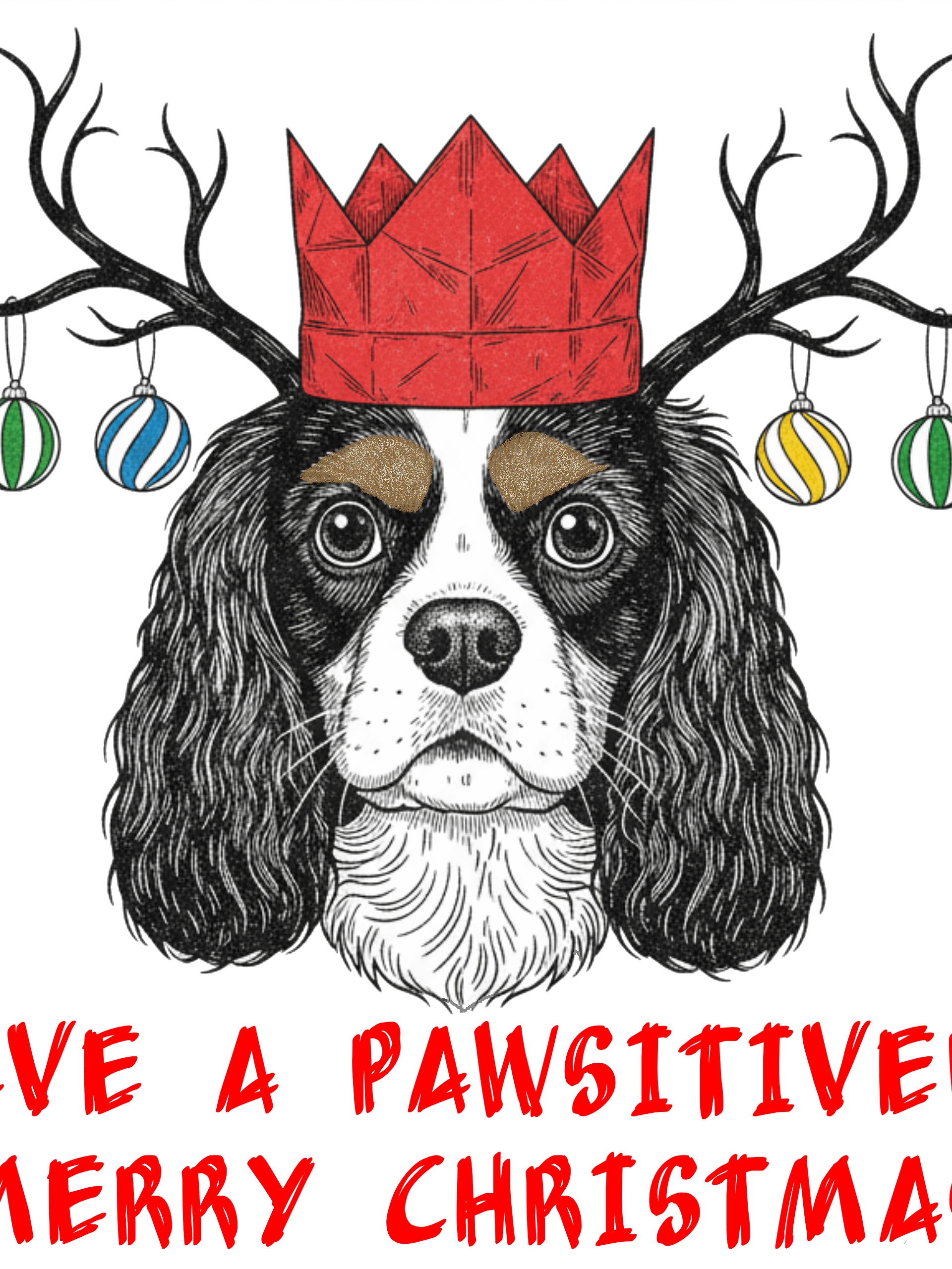 White Glossy Mug with Baxter Pawsitively Merry Christmas Line Art product image (13)