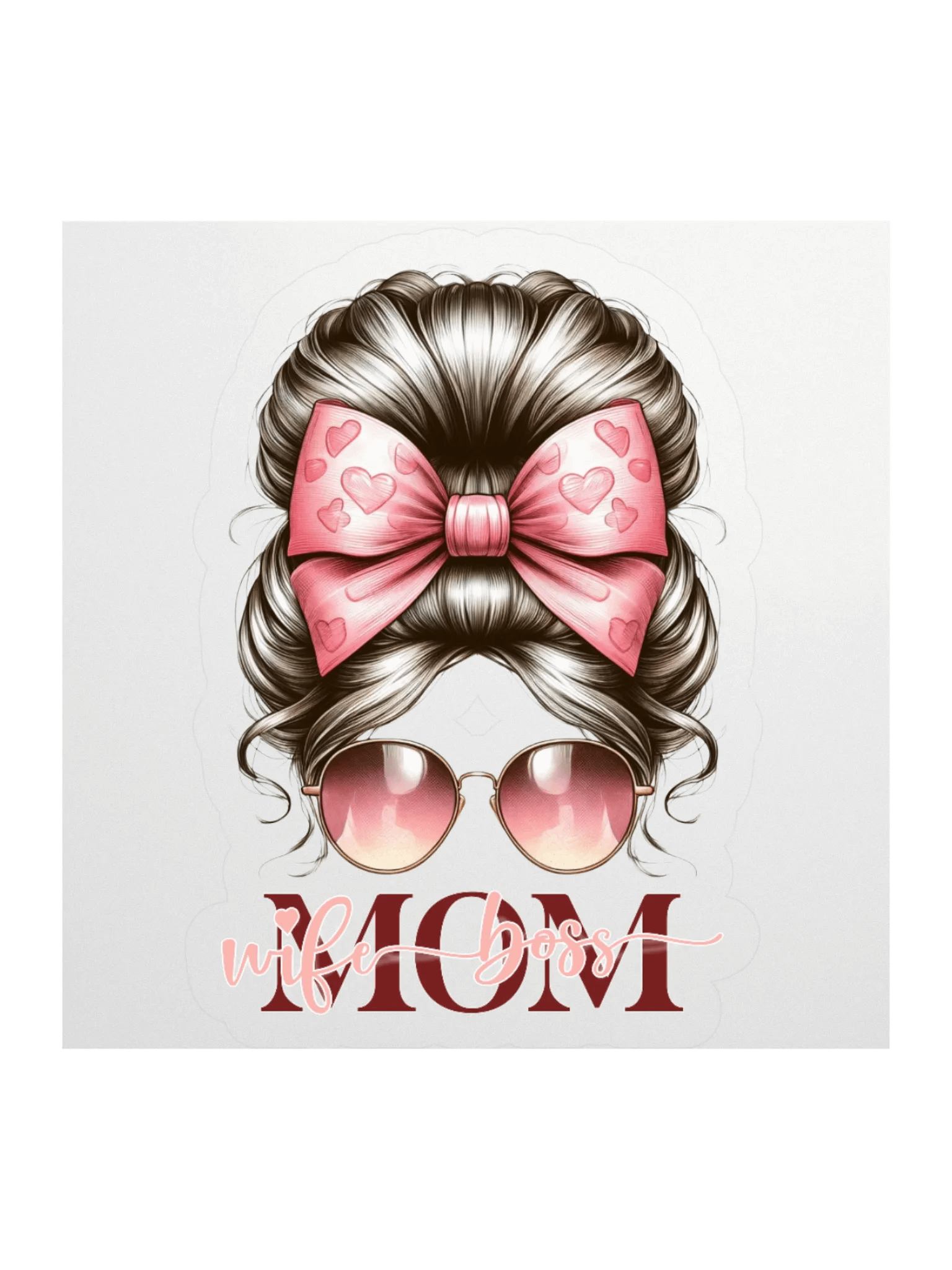 Mom Wife Boss Pink Heart Bow Sticker Set product image (2)