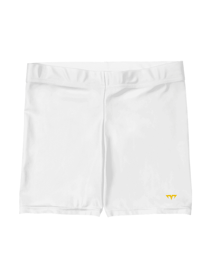 Women's Activewear - Slip Shorts White - Printed Gold Logo product image (1)