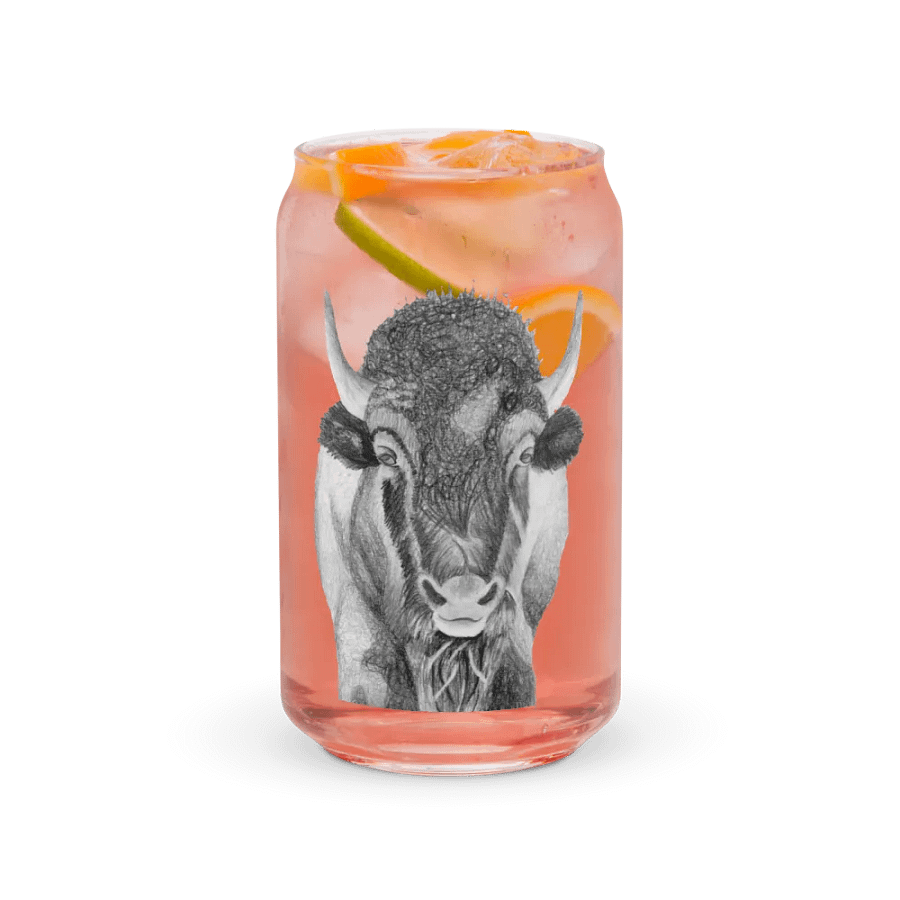 Bison Drawing Glass Can Cup product image (37)