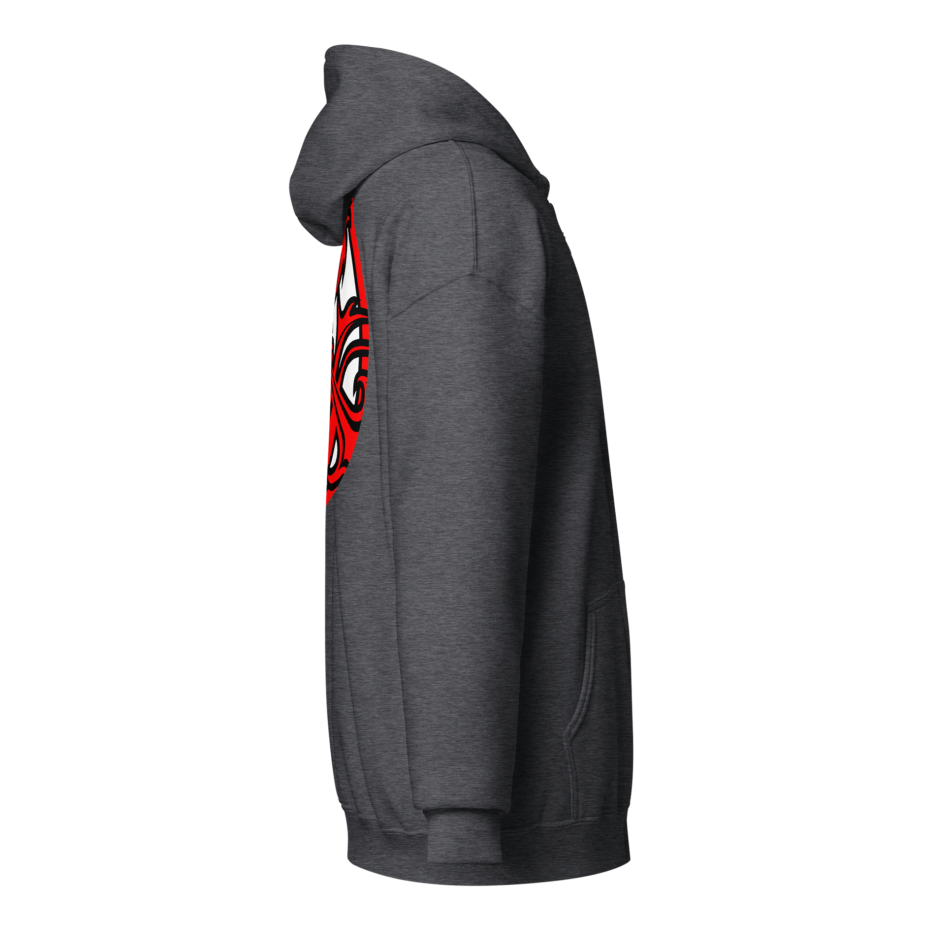 ELFSAR PLAYS ZIP HOODIE Round Logo Red & Black on White product image (4)