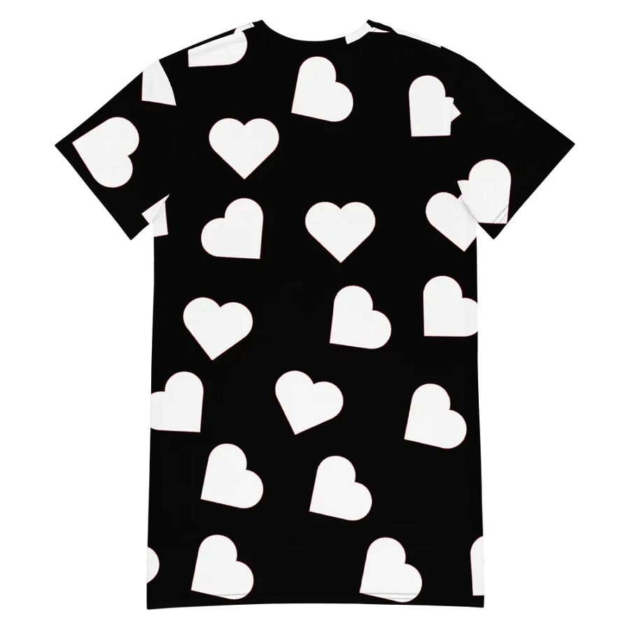 Love Pattern 5 Black and White Ladies T Shirt Dress product image (6)