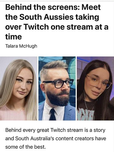 Thanks #theadvertiser for featuring me in @thetiser roundup of SA #twitchstreamers 🗞️ @twitch.adelaide - visit bit.ly/sastrea...
