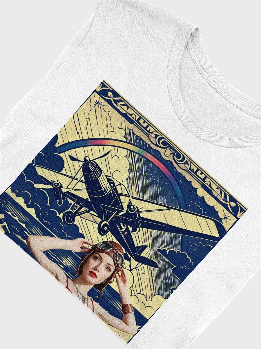 Vintage Aviator Flapper Fearless and Flying Towards Destiny T-Shirt. product image (3)