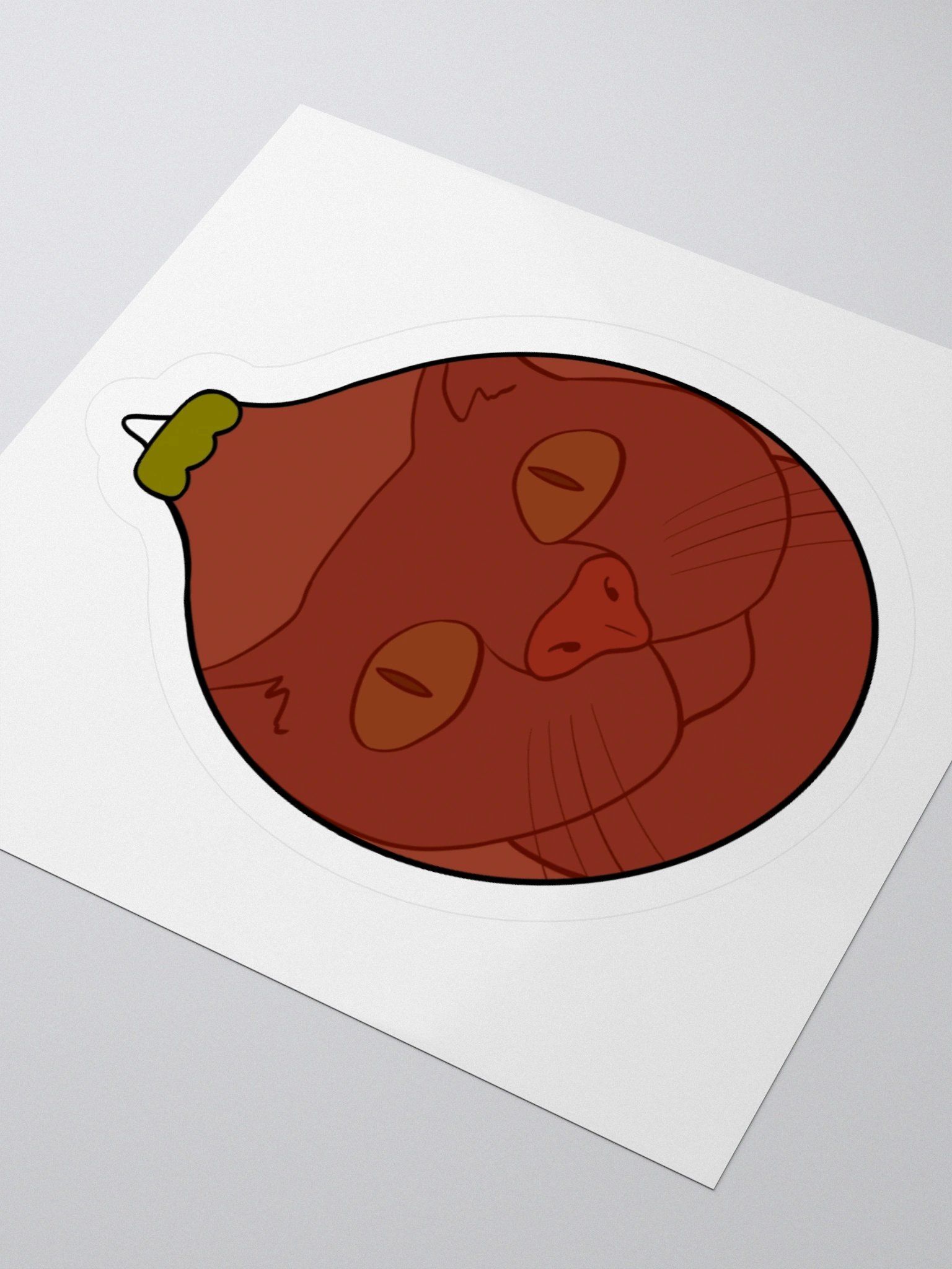 Curious Cat Christmas Kiss Cut Sticker (Red) product image (3)