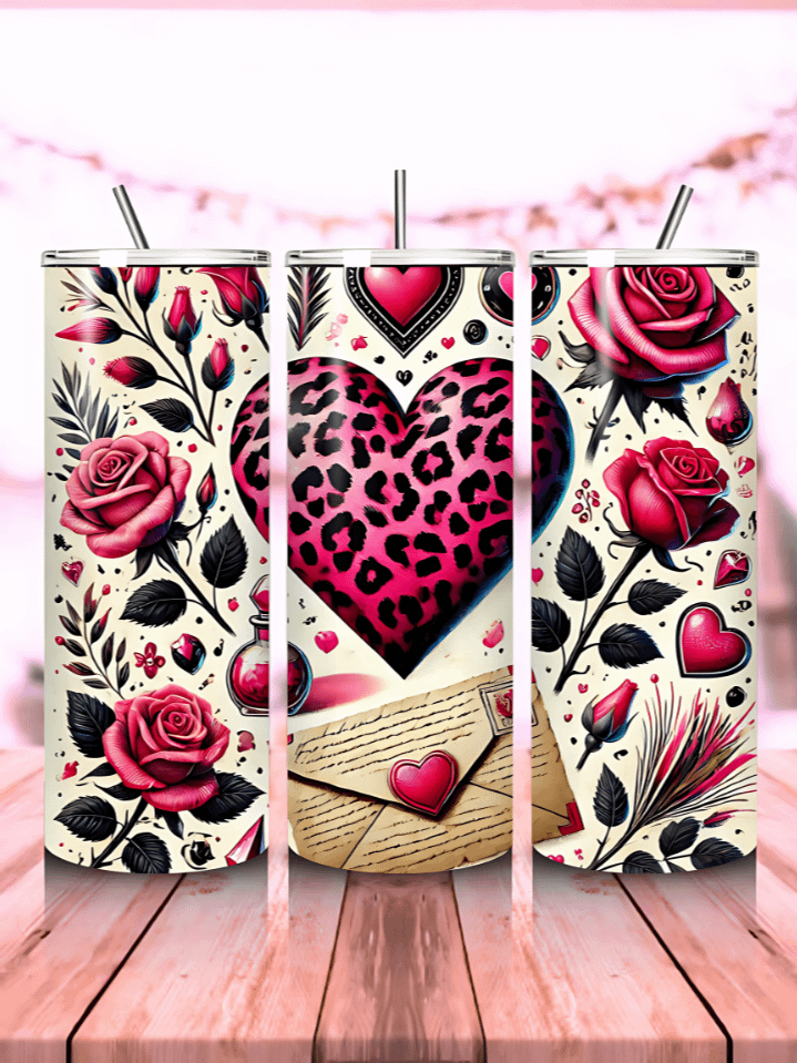 Valentine’s Day 20oz Skinny Tumbler Wrap – Valentine Letters PNG Sublimation Artwork – Heart-Themed Valentine Tumbler Design – Instant Digital Download – 300 DPI product image (1)