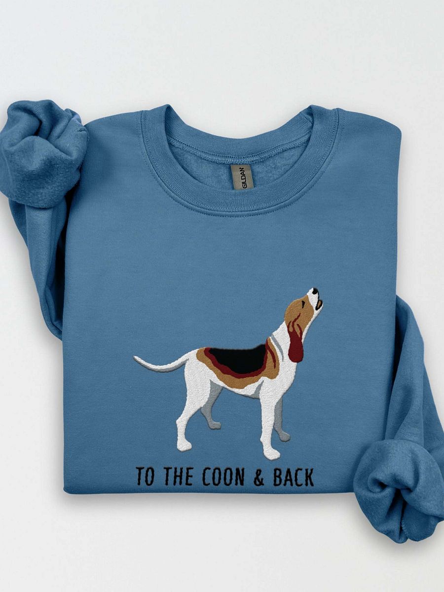 To the Coon & Back Sweatshirt (Embroidered) of a Treeing Walker Coonhound product image (1)