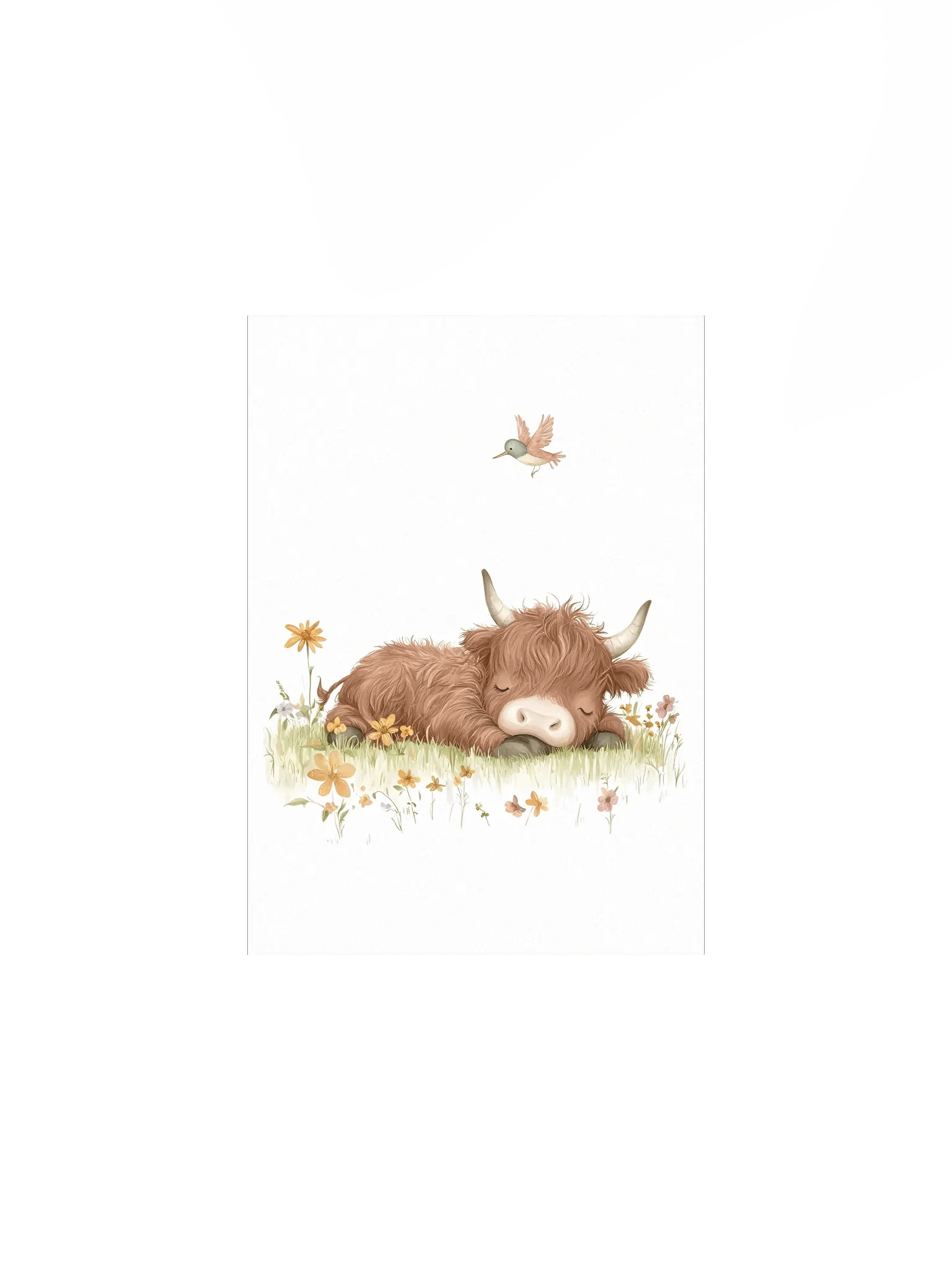 Sleeping Highland Cow Farmhouse Nursery Print product image (2)
