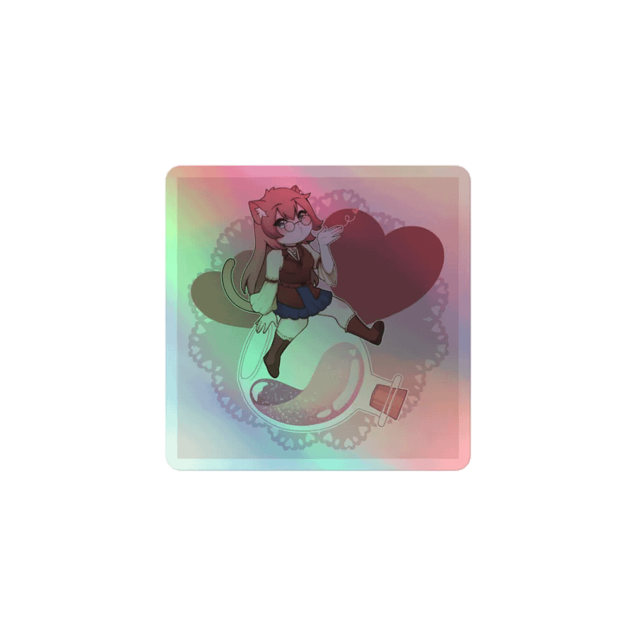 Valentines Catgirl Holographic Sticker Sheet product image (1)