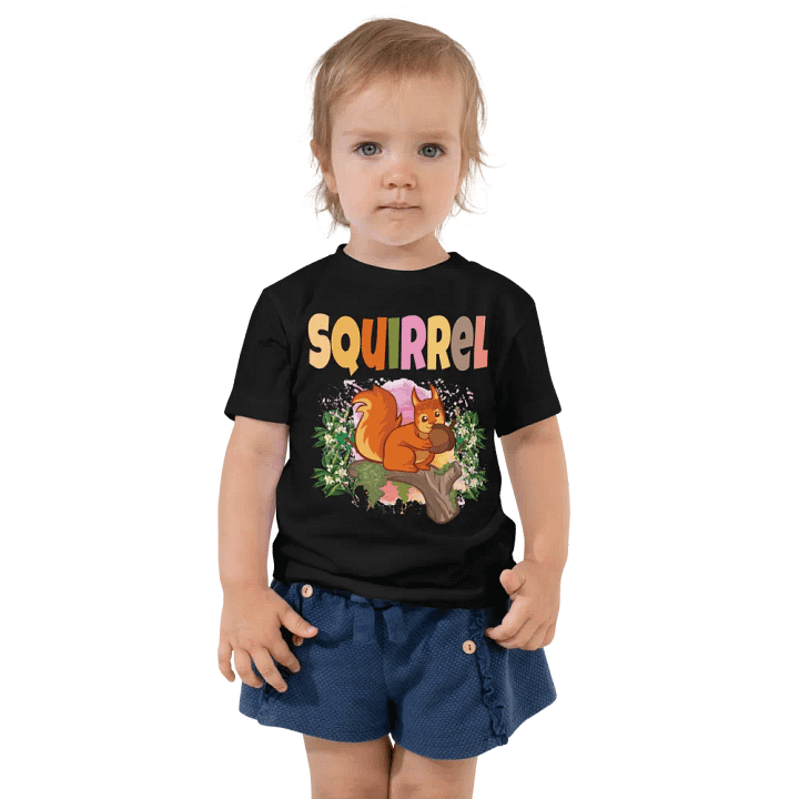 Squirrel Colorful Funny Cute Bella +Canvas Toddler T-Shirt – Funny Shirt, Best Gift for Kids product image (2)