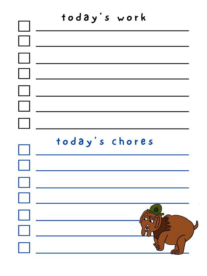 Cute Cartoon Bulldog Laminated To Do List with Dry Erase Marker product image (2)