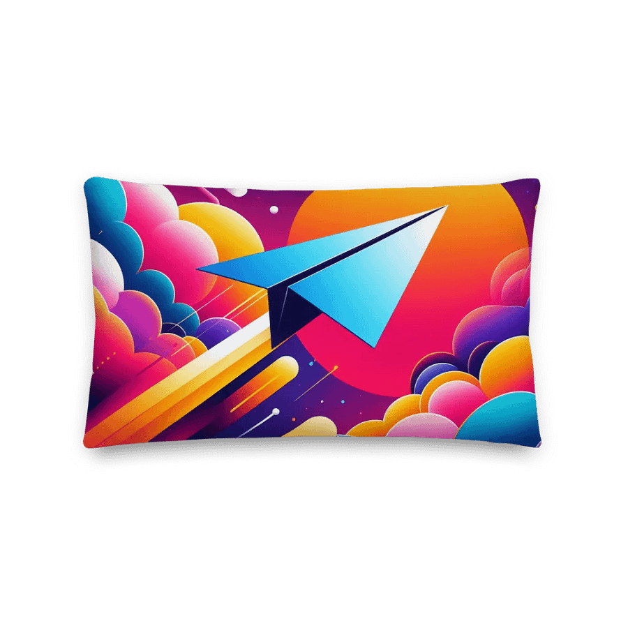 Skybound Dreams Premium Pillow | AI design paper airplane product image (2)
