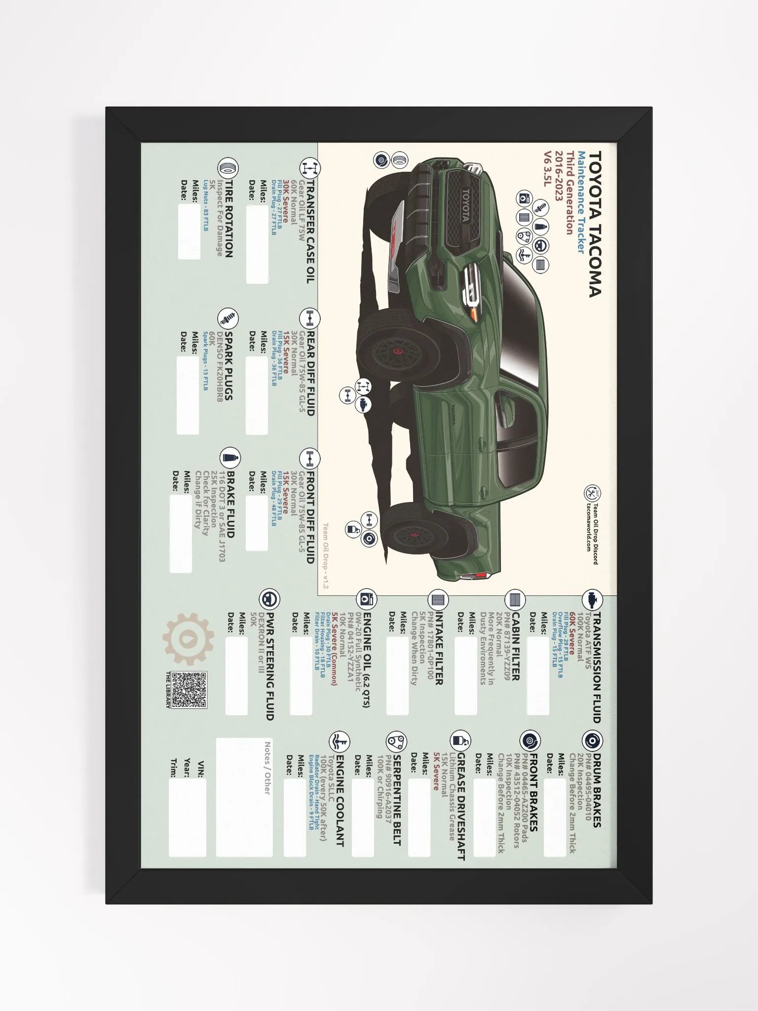 3RD GEN MAINTENANCE TRACKER V1.2 - Army (FRAMED) product image (2)