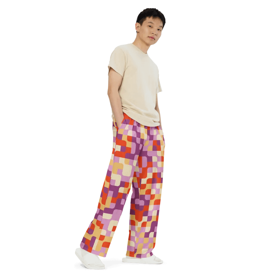 BUIII Pixelated Geometry: Autumn Breeze Wide-Leg Pants product image (7)
