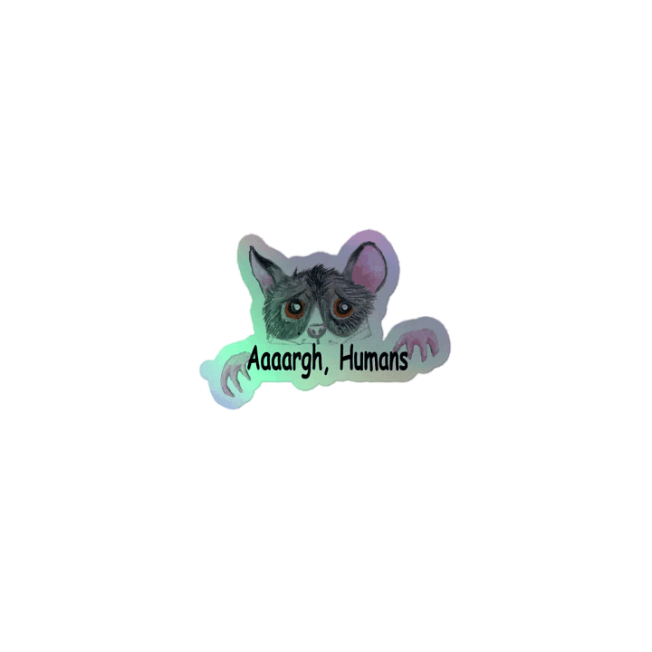rat scared of humans Holographic sticker product image (1)