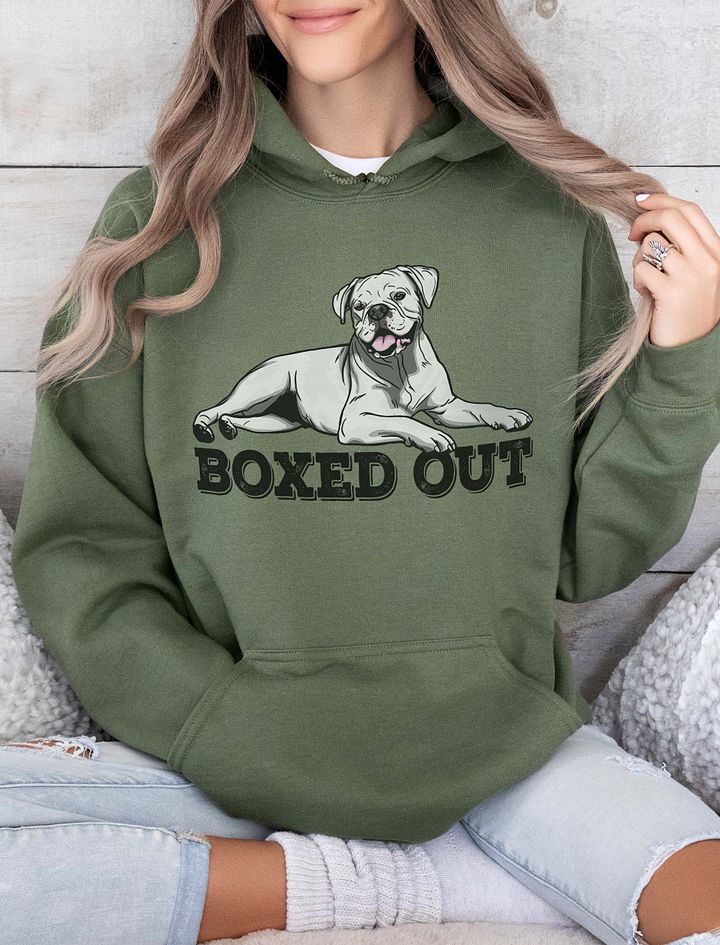 Boxed Out Hooded Sweatshirt of a Boxer Dog(White) | Funny Hoodie for Boxer Paw-rents product image (13)