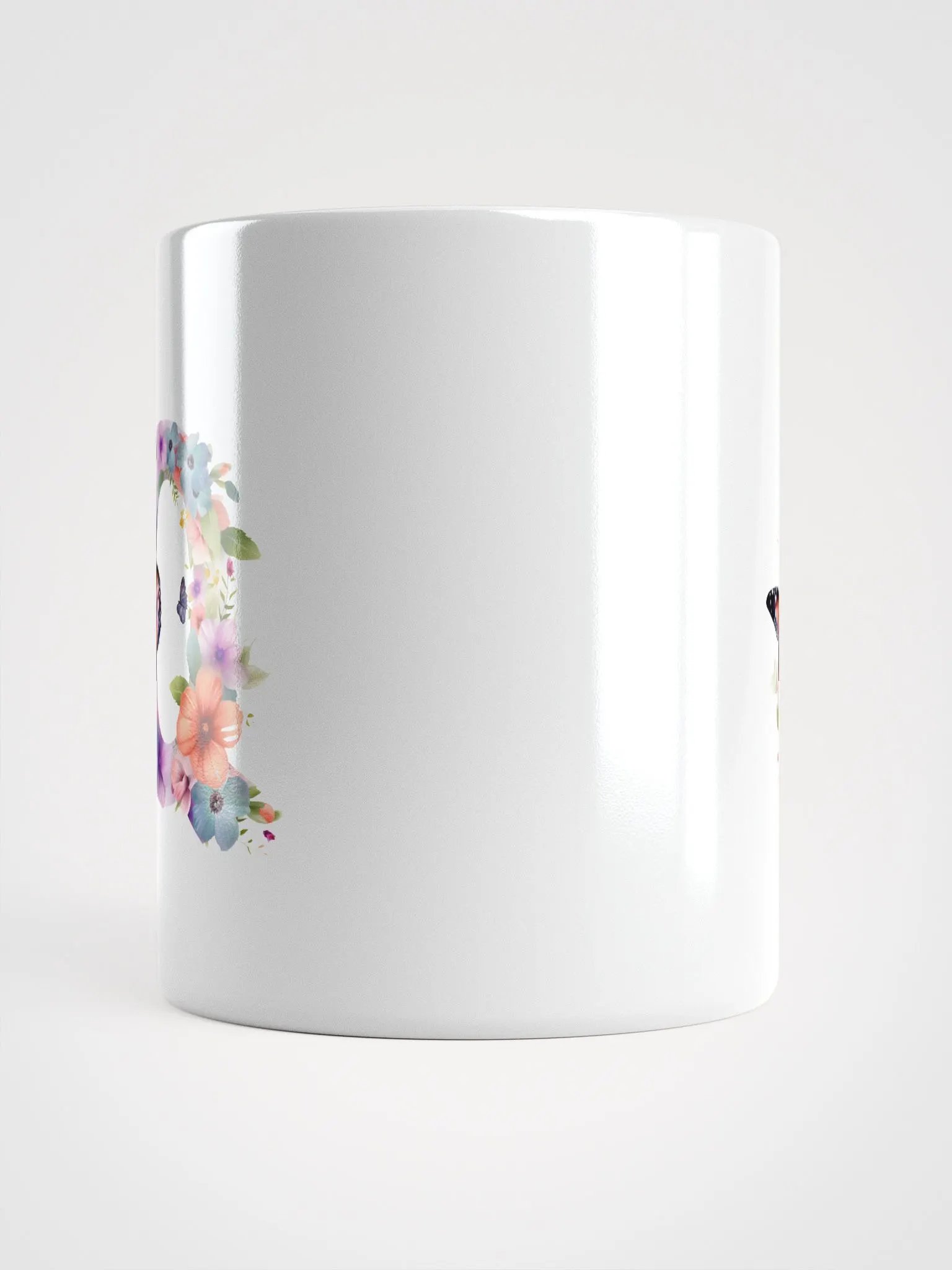Letter Q Monogram Floral Fantasy White Glossy Mug product image (15)