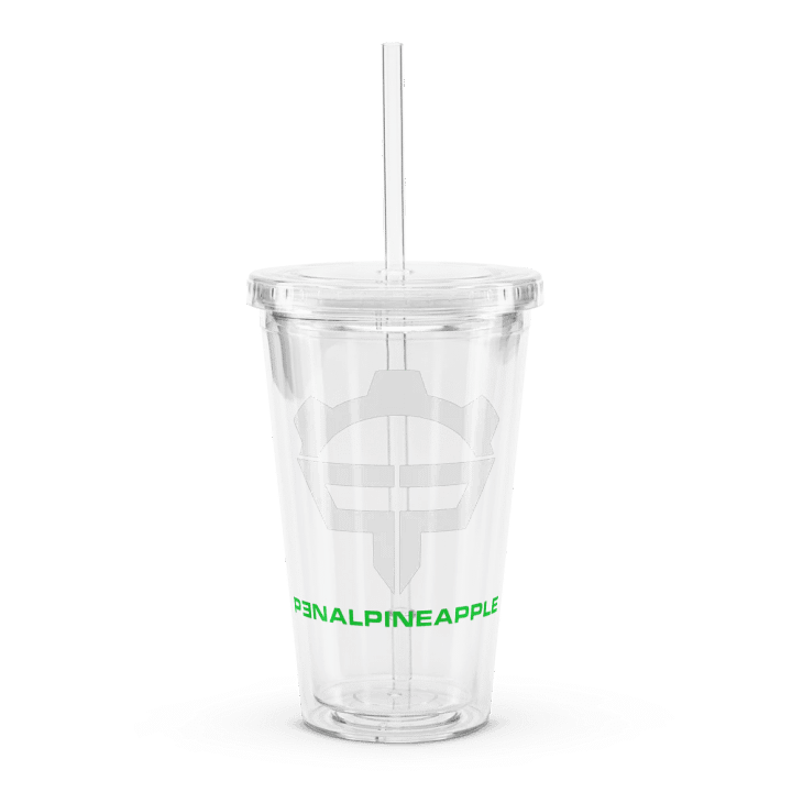 P3nAlPineapple - White Logo Double Wall Clear Plastic Tumble (16oz) product image (1)