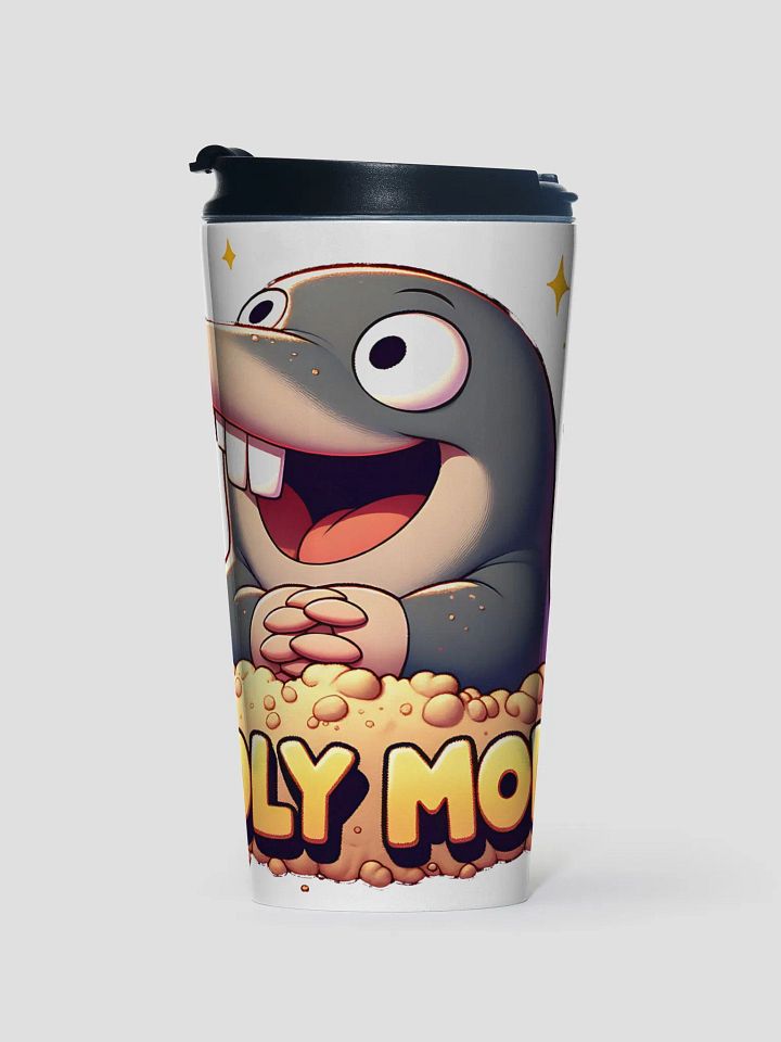 Holy Moly Cute Mole and Daisy Stainless Steel Travel Mug Design product image (2)