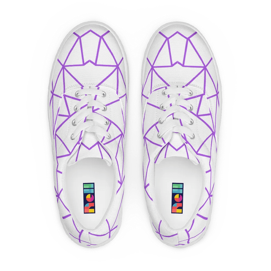 Lace-Up Canvas Shoes: Purple Geometric product image (1)