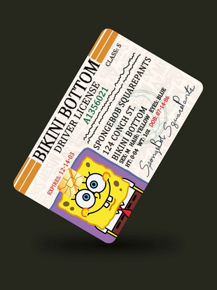 Bikini Bottom Driver License (Holographic) product image (1)