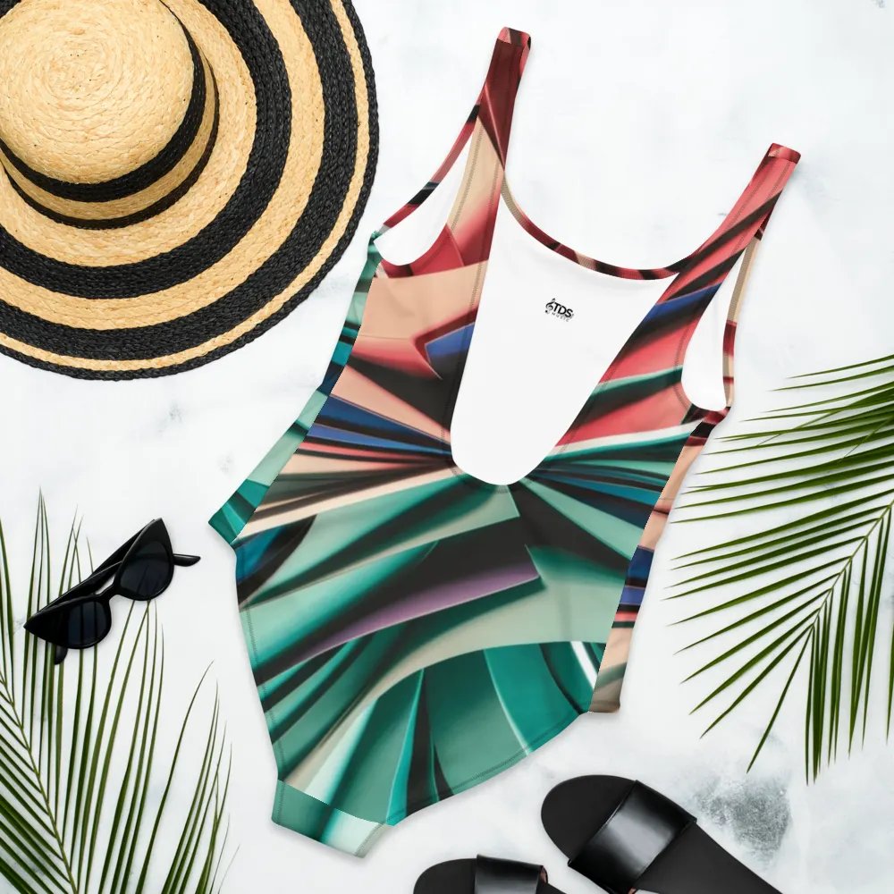 TDS Music Abstract One-Piece Swimsuit in Vibrant Colors (XS-3XL) product image (4)