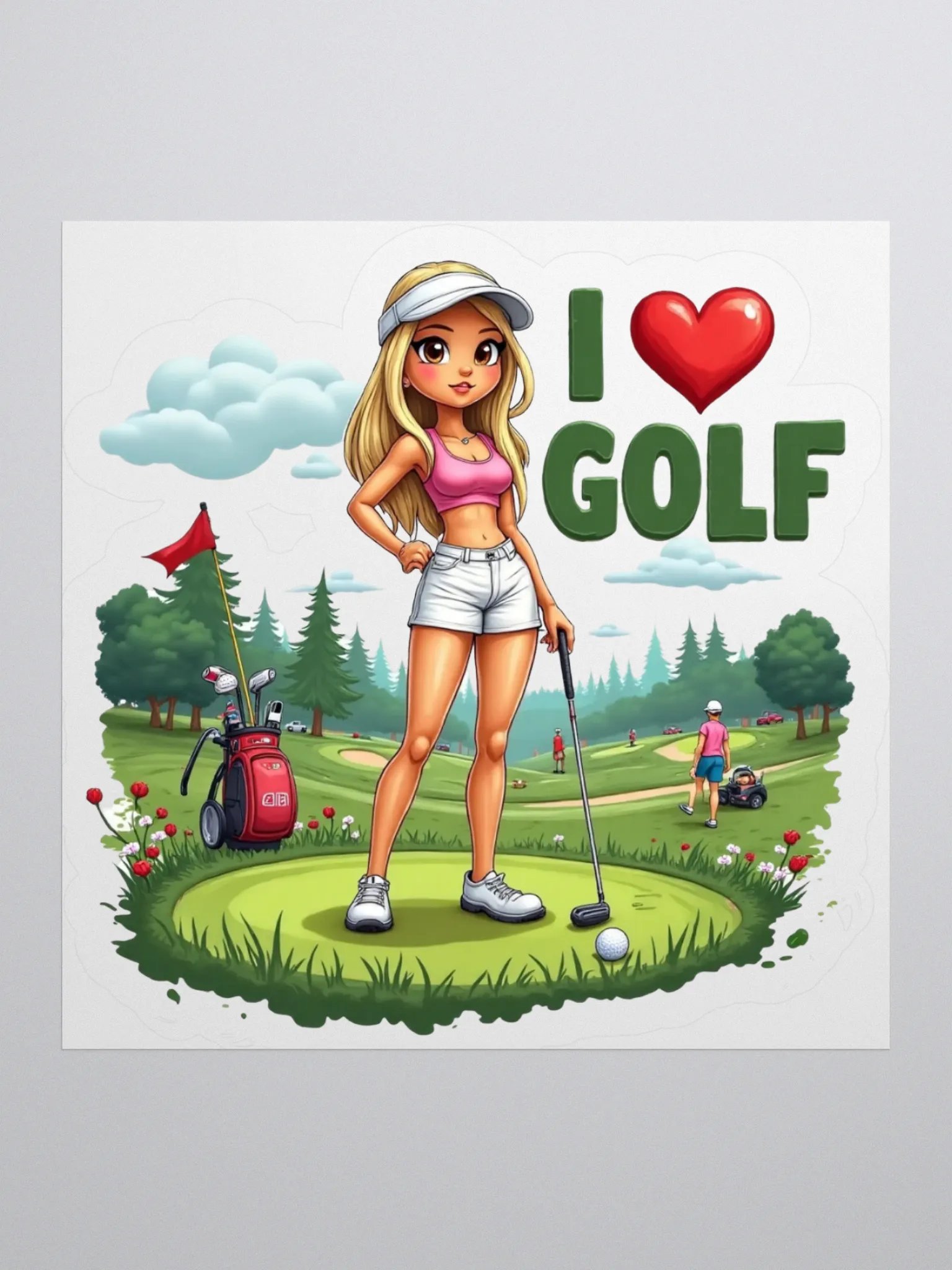 I ❤️ GOLF Kiss Cut Stickers product image (3)
